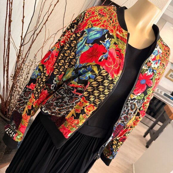 silence&noise COTTON Bomber Style w/ Deep Front Pockets Zip Front JACKET - Picture 6 of 8